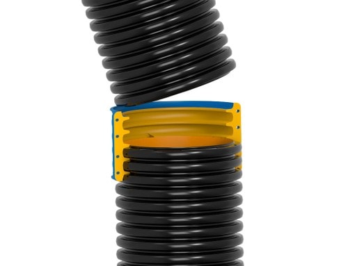 COR +: Conduites d’assainissement avec joint mécanique à double coquille pour tuyaux annelés